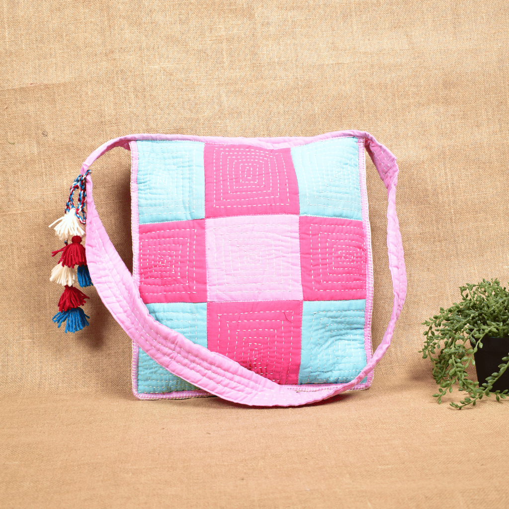Handloom Patchwork Hand Embroidery Sling Bag