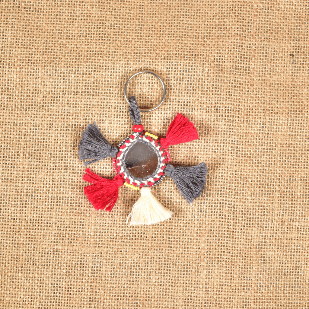 Handmade Lambadi Key Chain with Dark Colorful Tassels