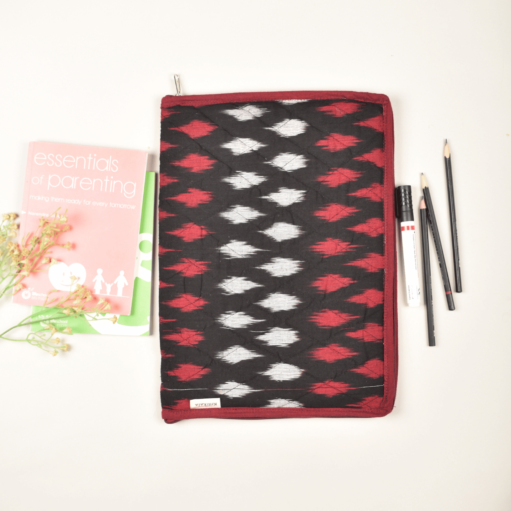 Black ikat file folder - front