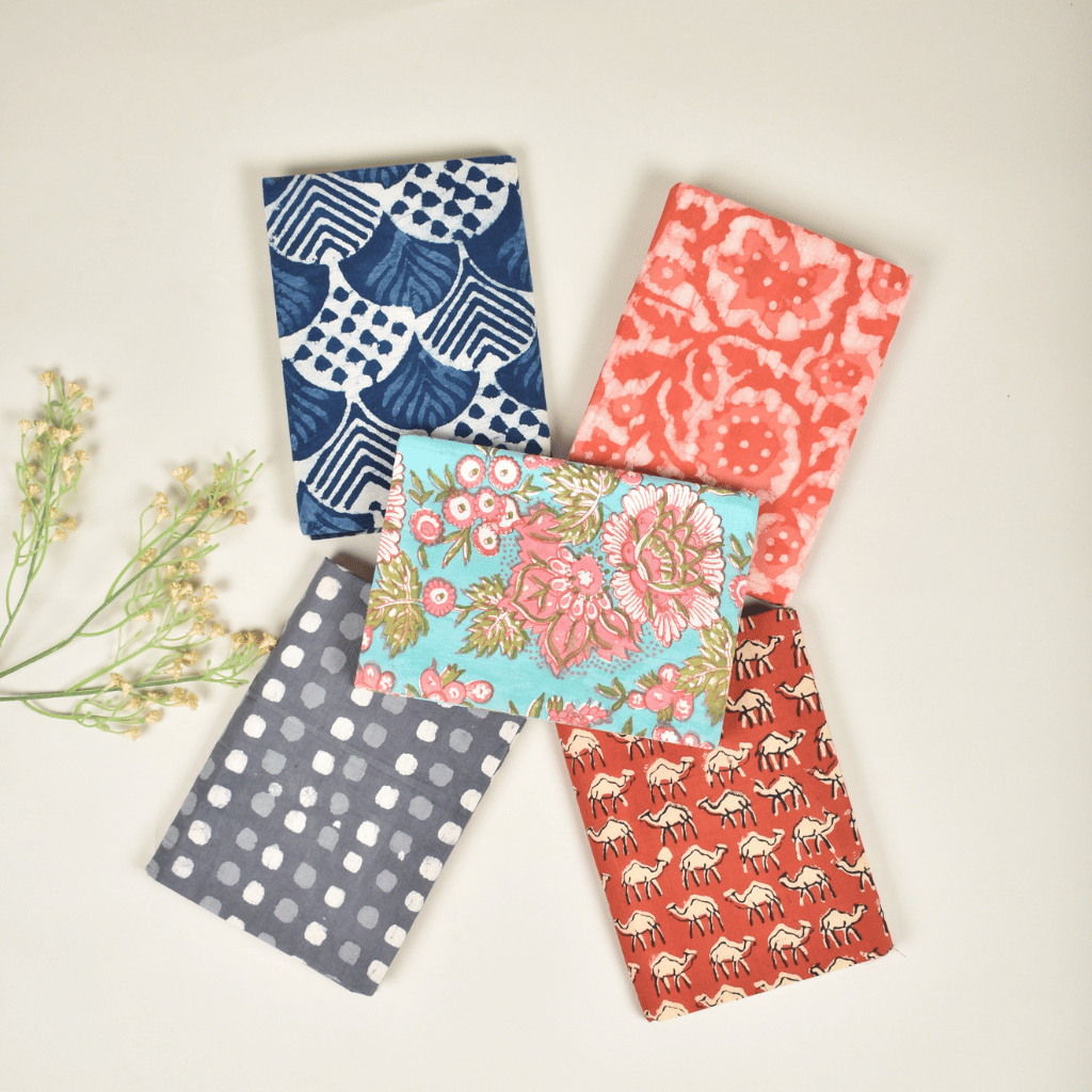 Block print cover handmade paper diary