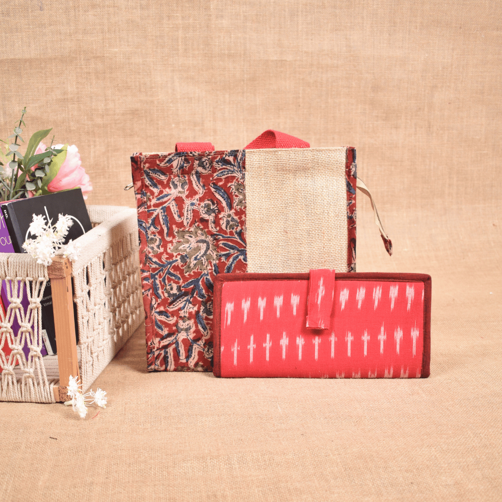 Women’s Day Special Combo – Kalamkari Lunch Bag & Ladies Wallet