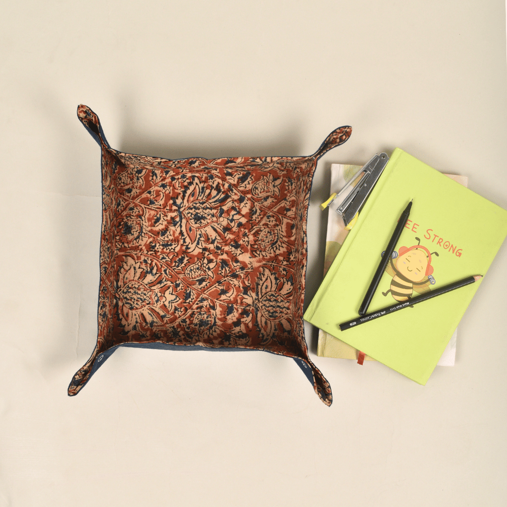 Red Kalamkari Stationery Tray - front