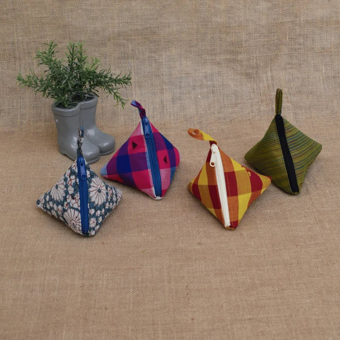 Sustainable festive set - jute bag, cosmetic pouch and coin purse combo