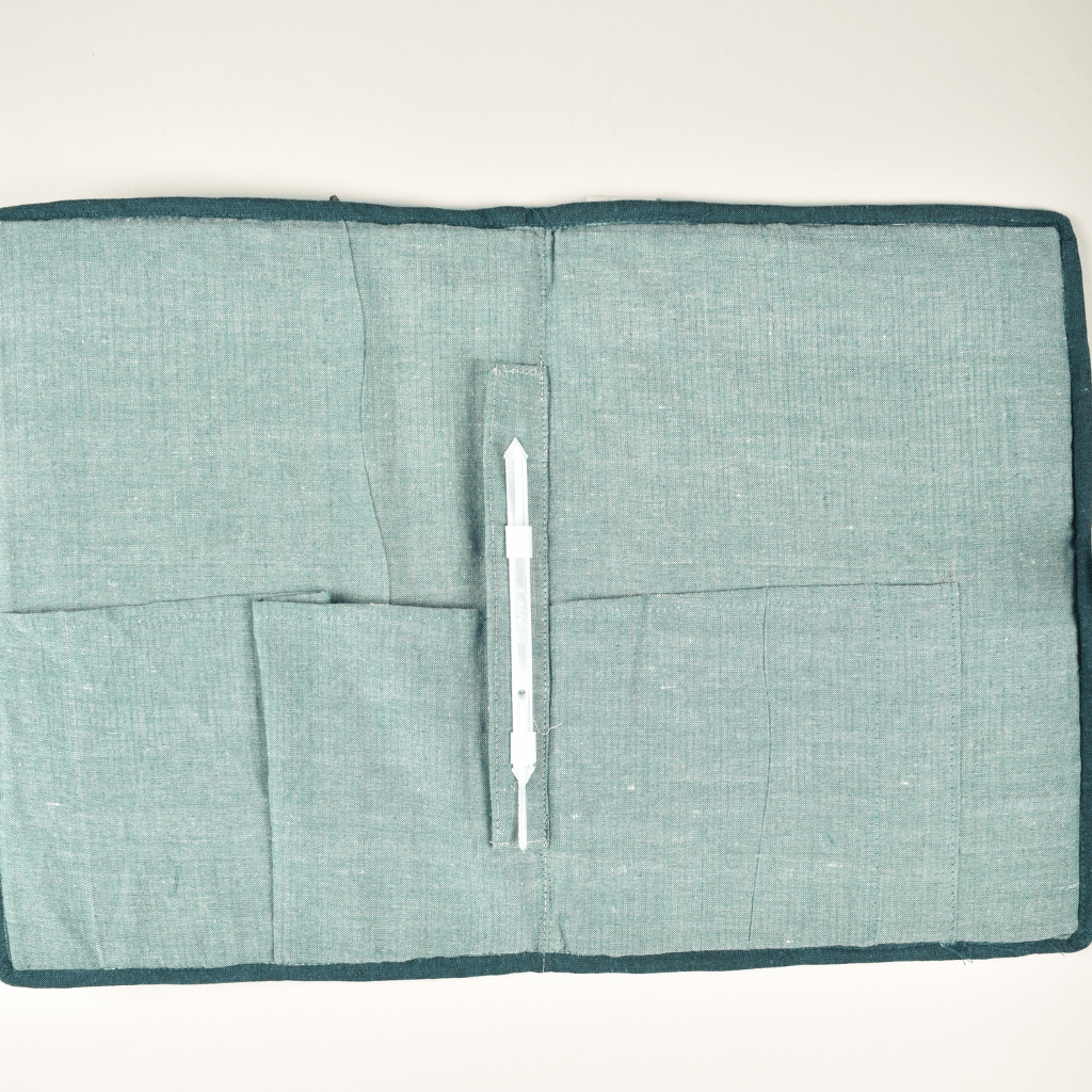 Green Ikat cotton file folder