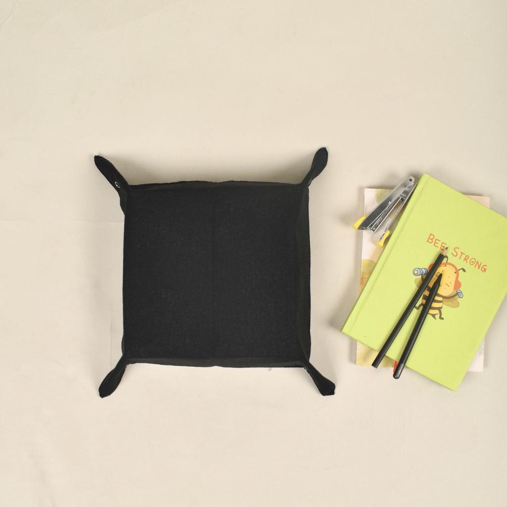 Black Kalamkari Stationery Tray - back