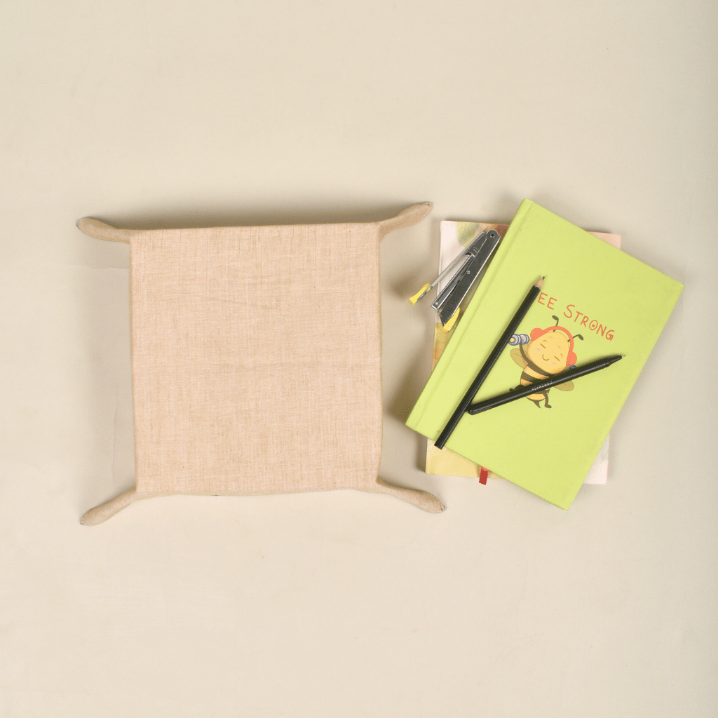 Grey Kalamkari Stationery Tray - back