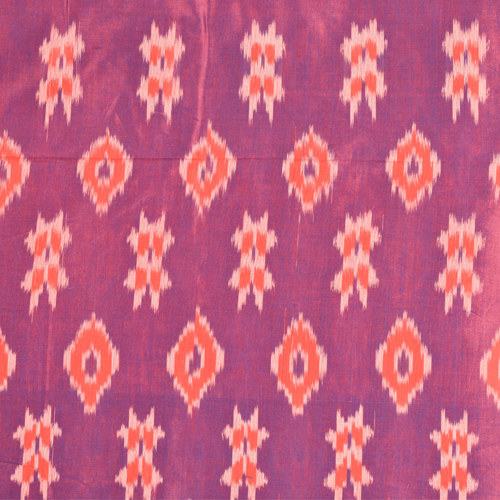 Purple ikat saree with hand embroidery