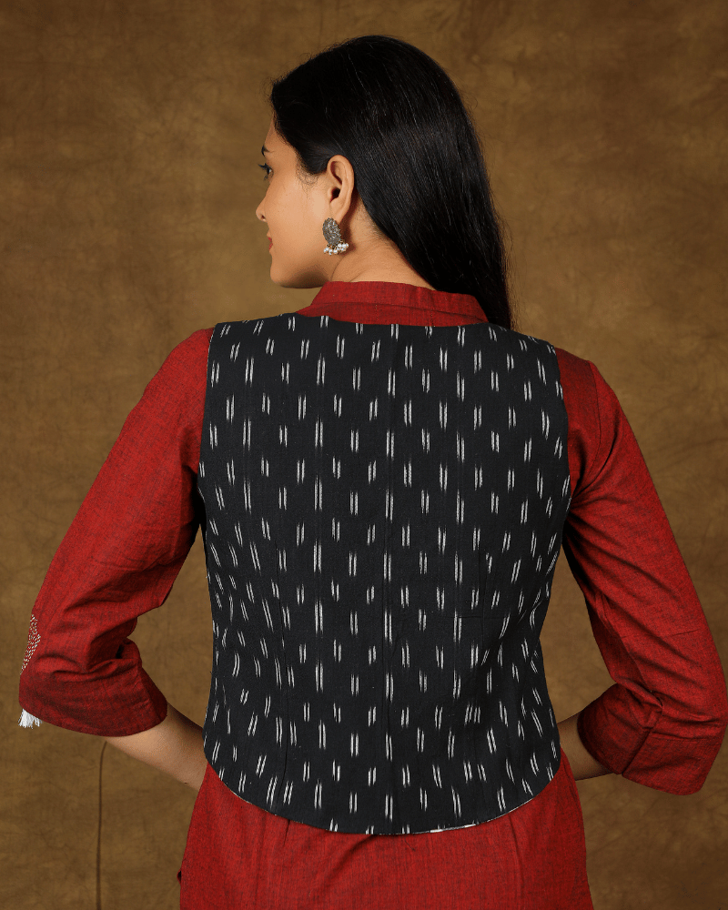 Short Reversible Jacket in Black - back