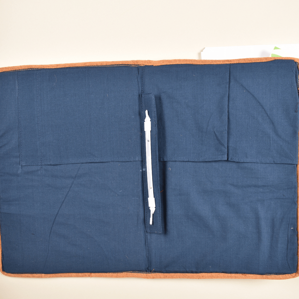 Blue Ikat cotton file folder