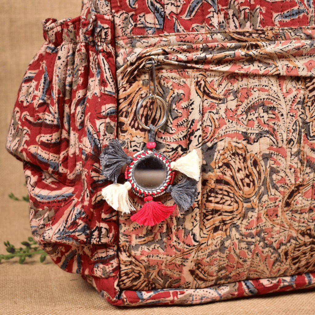 Handmade Lambadi Key Chain with Dark Colorful Tassels
