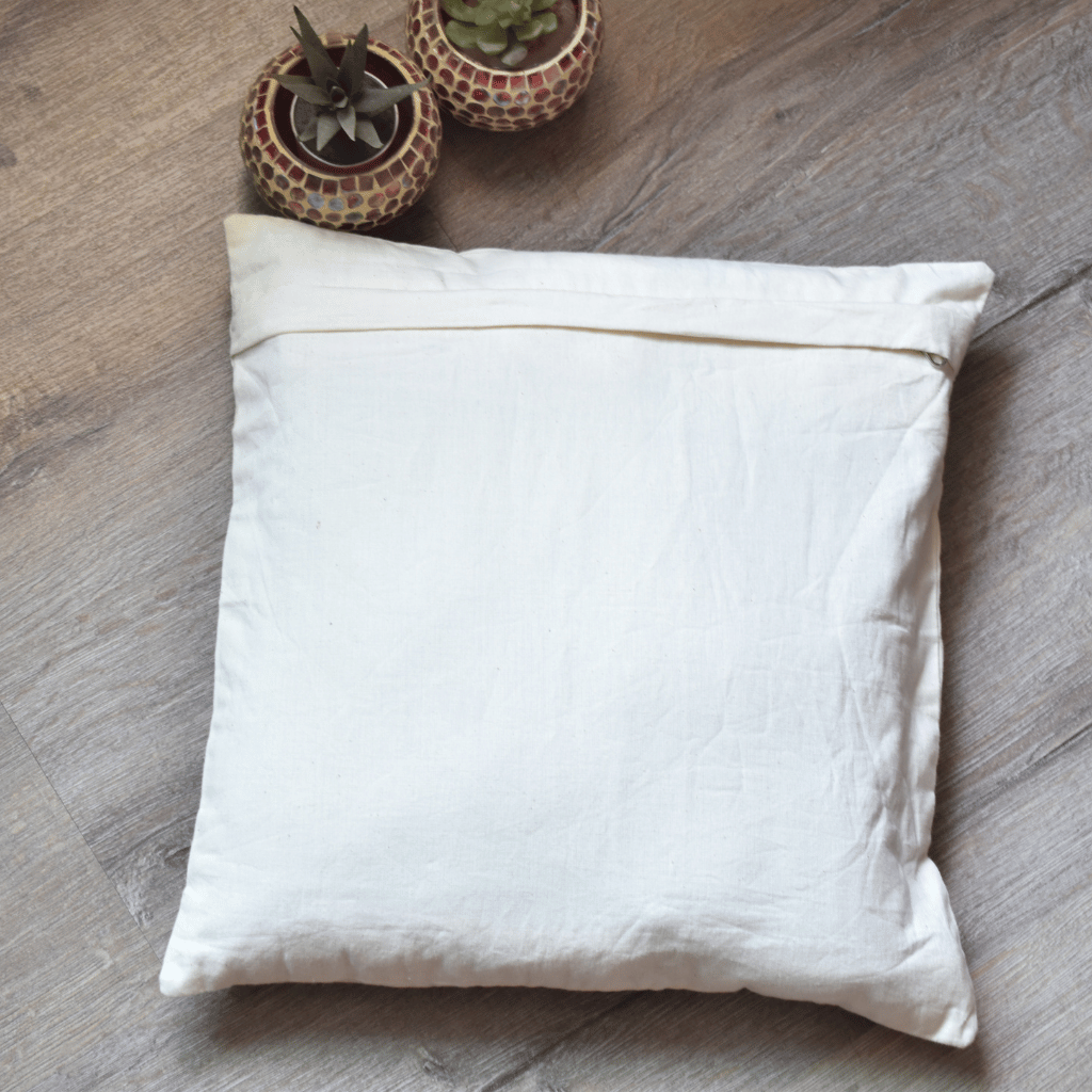 Black embroidery cotton cushion cover - back