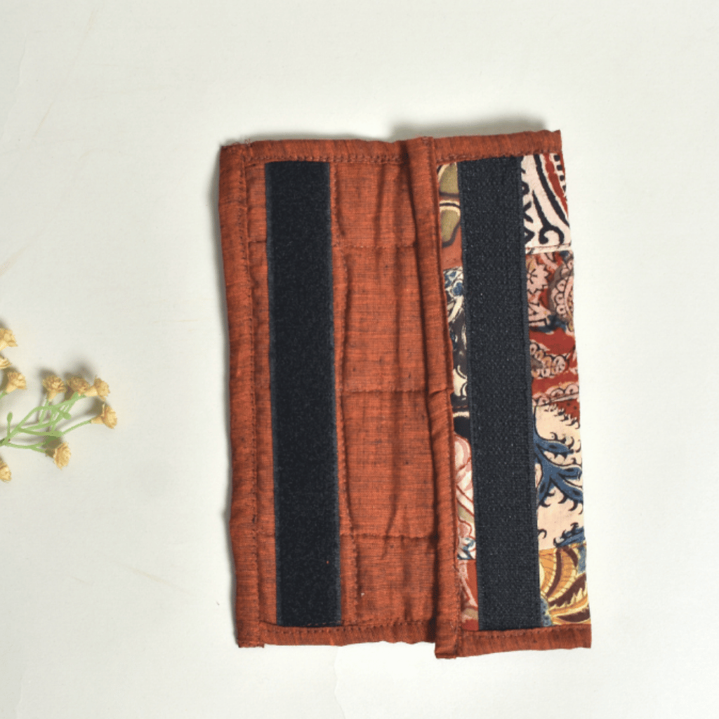Rust handloom seat belt cover or fridge handle cover