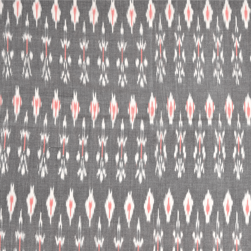 Grey ikat saree with hand embroidery