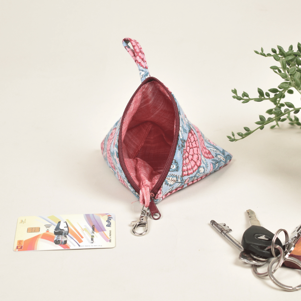Pink Kalamkari Small Coin Purse