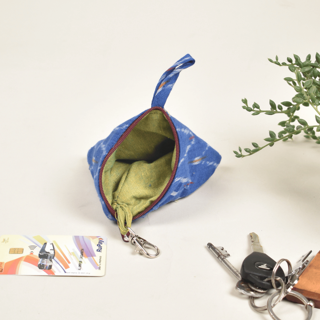 Blue Ikat Small Coin Purse