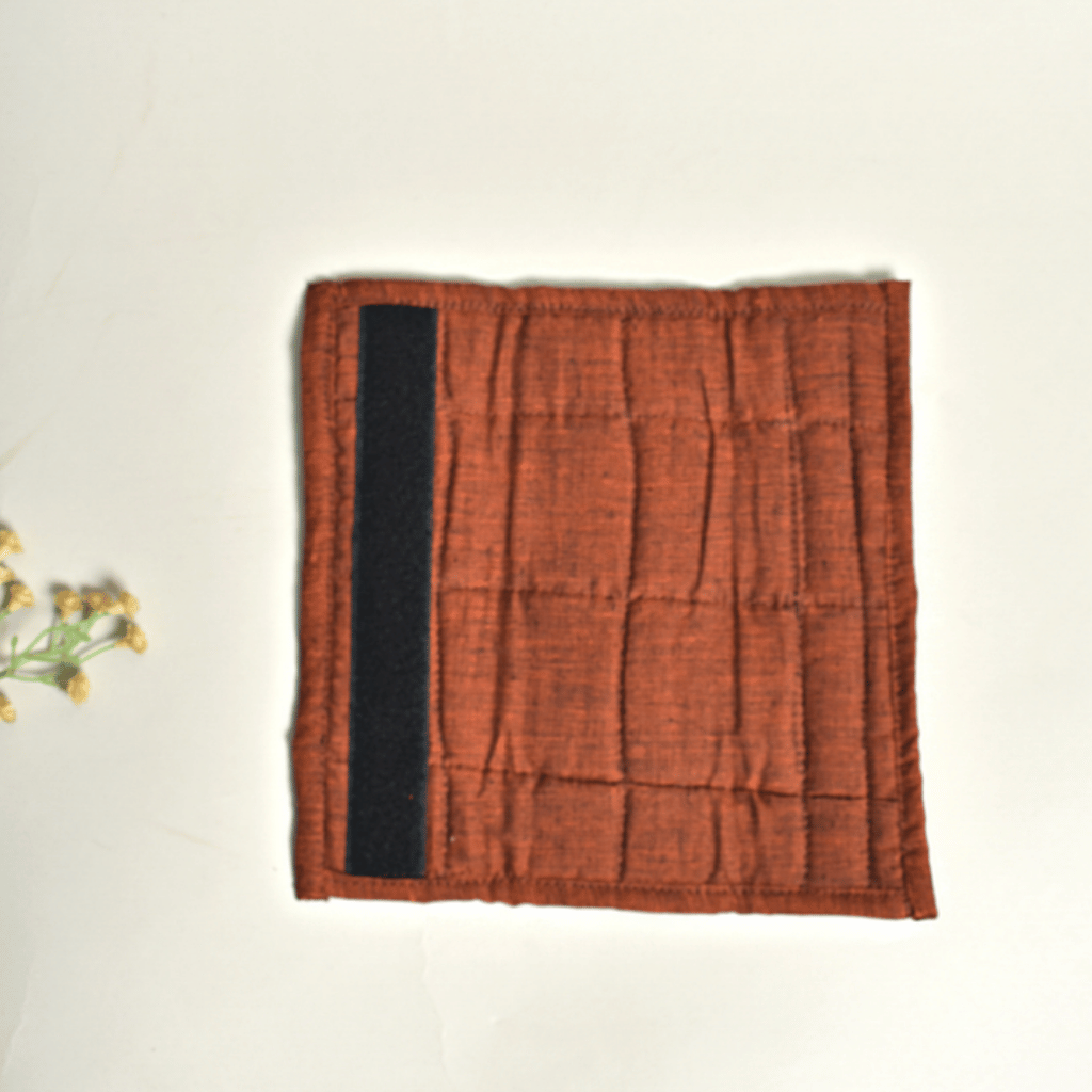 Rust handloom seat belt cover or fridge handle cover