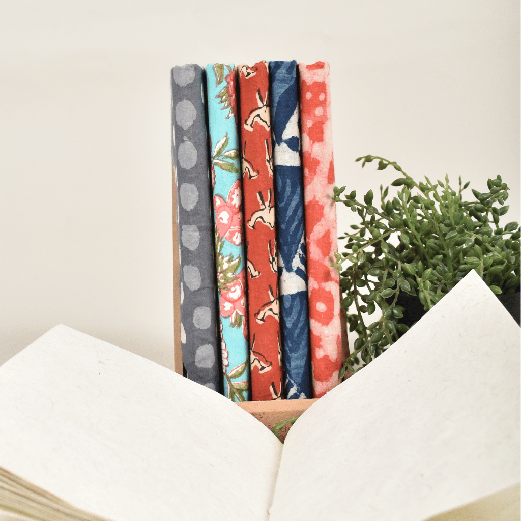 Block print cover handmade paper diary