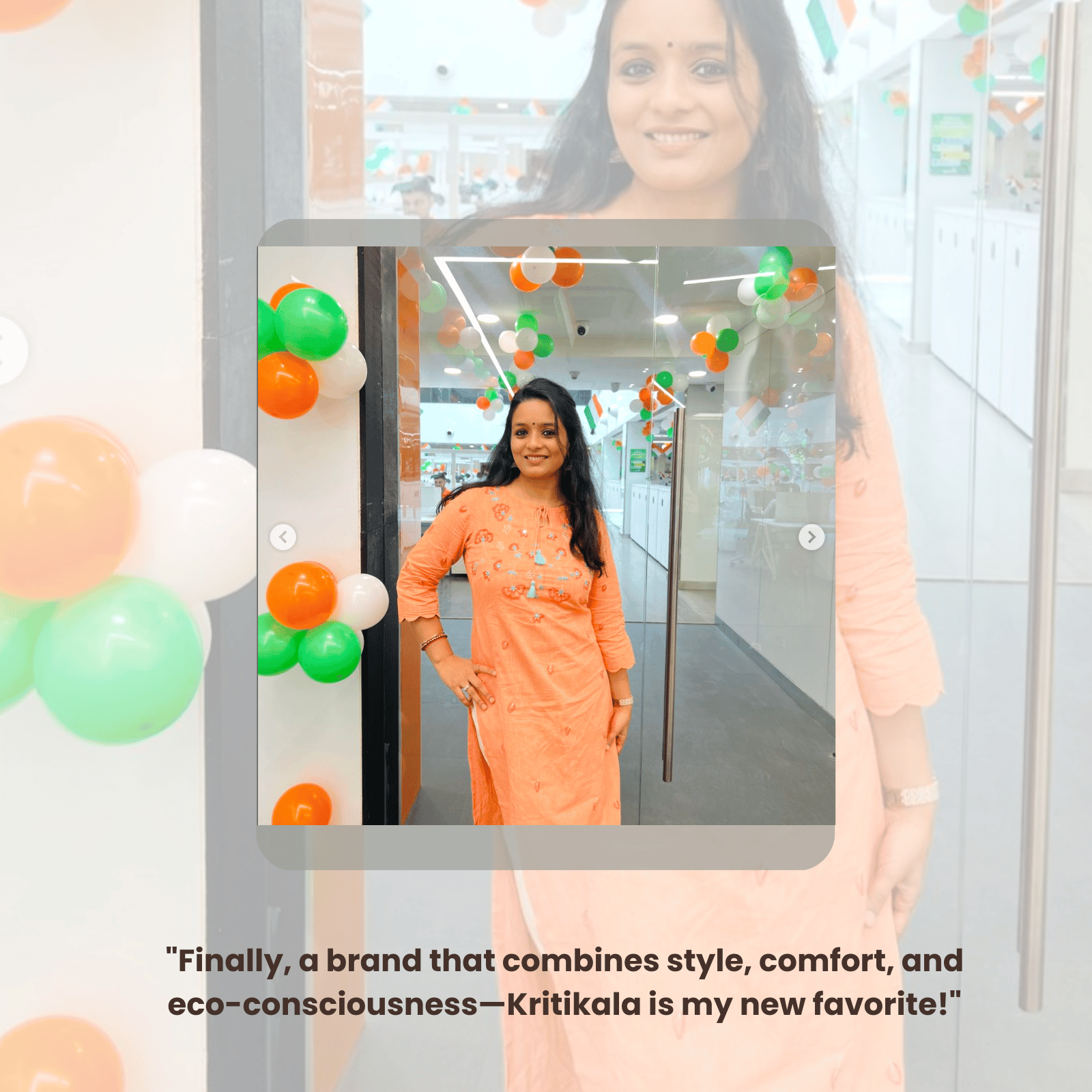 Customer review for peach cotton kurta