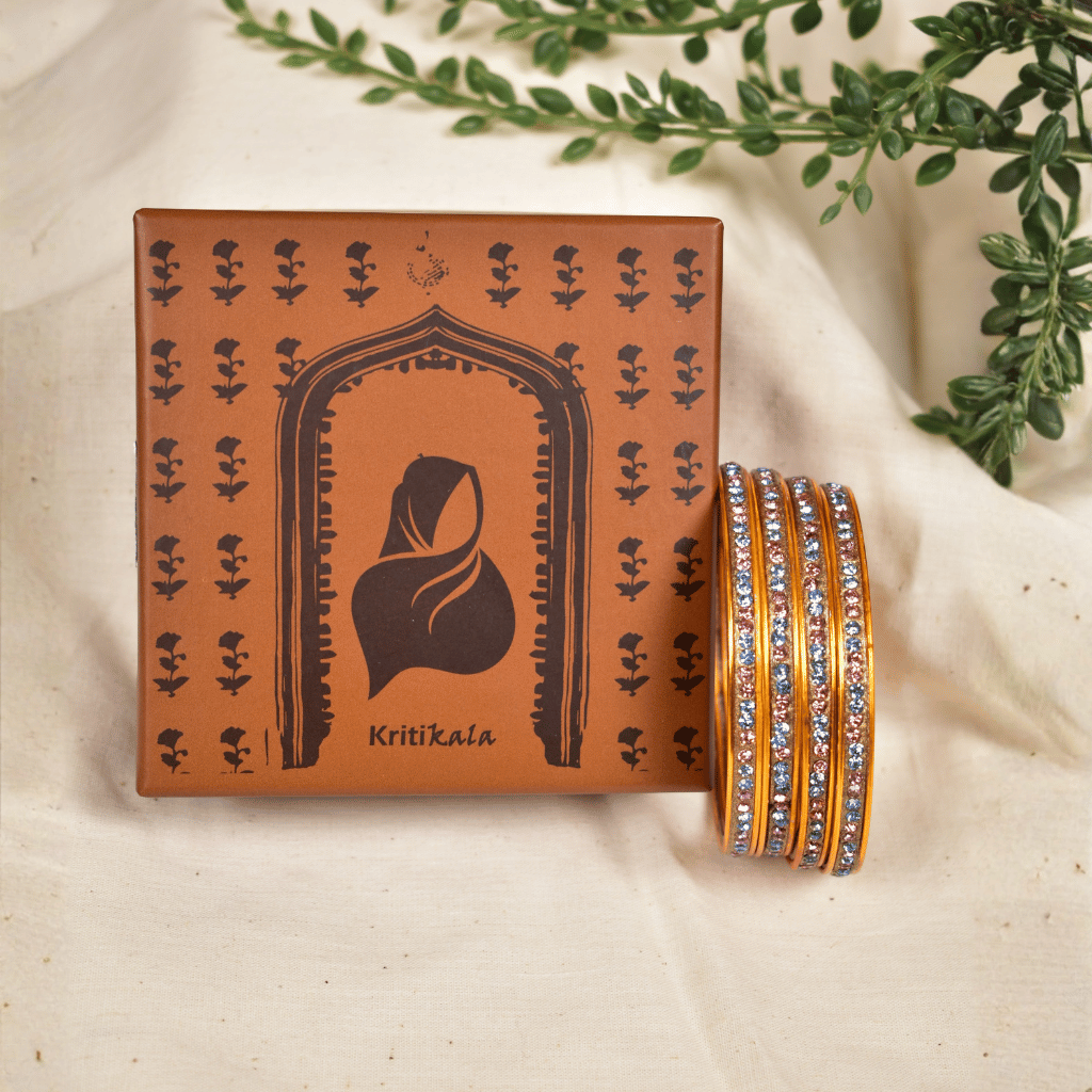 Pink & Blue-Tone Single Line Lac Bangles Set