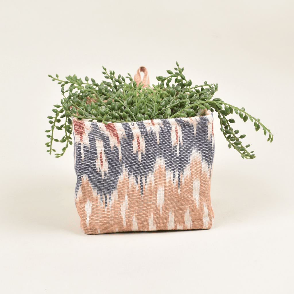 Grey Ikat Flower Pot Cover