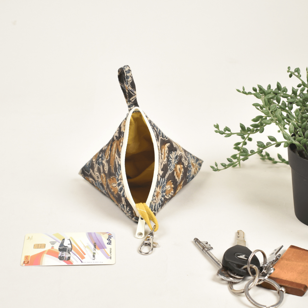 Black Kalamkari Small Coin Purse