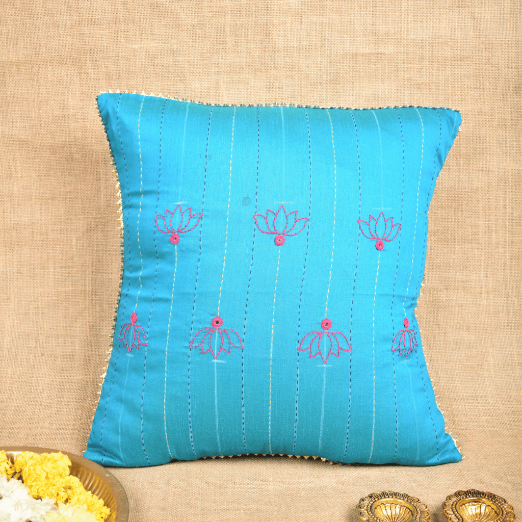 Handmade Diwali Gift Hamper with Silk Cushion Covers & Dry Fruits