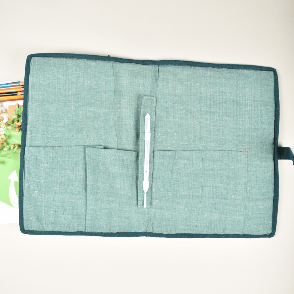 Green Ikat cotton file folder