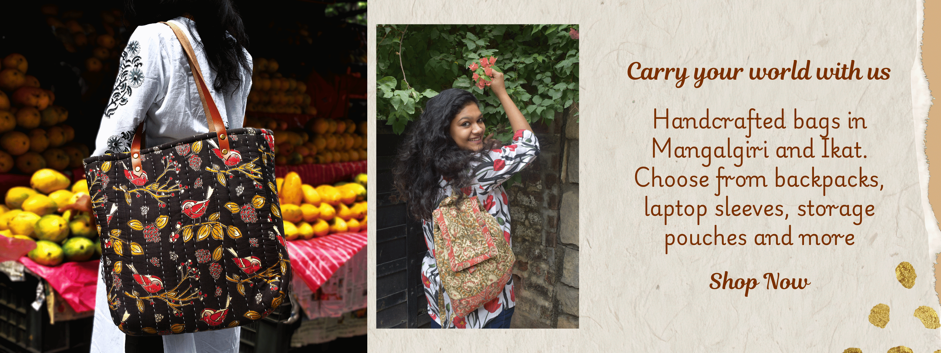 Handloom tote bags collection - desktop