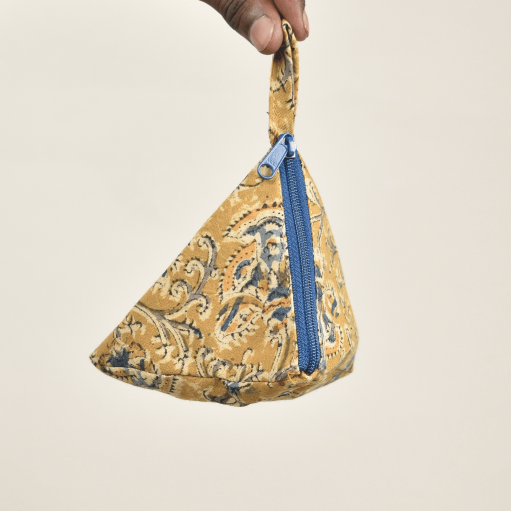 Yellow Kalamkari Small Coin Purse