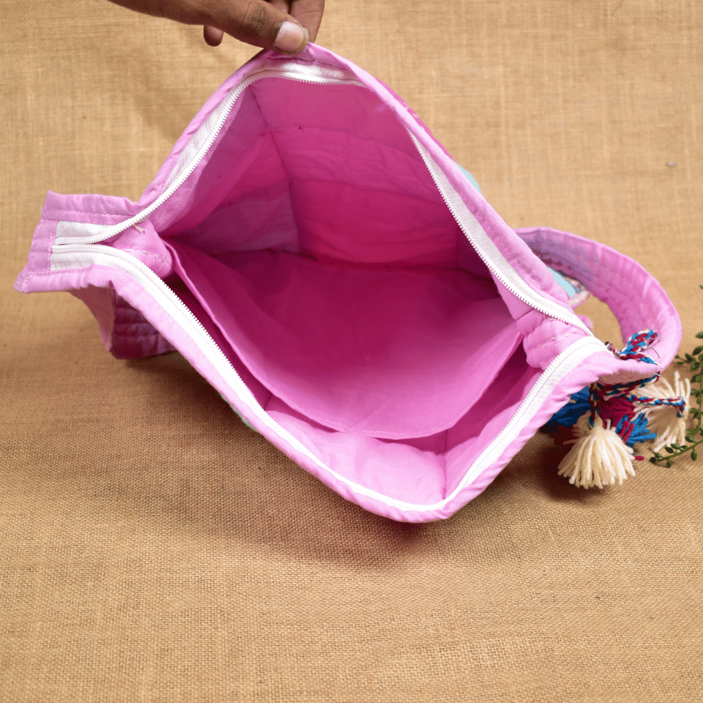 Handloom Patchwork Hand Embroidery Sling Bag