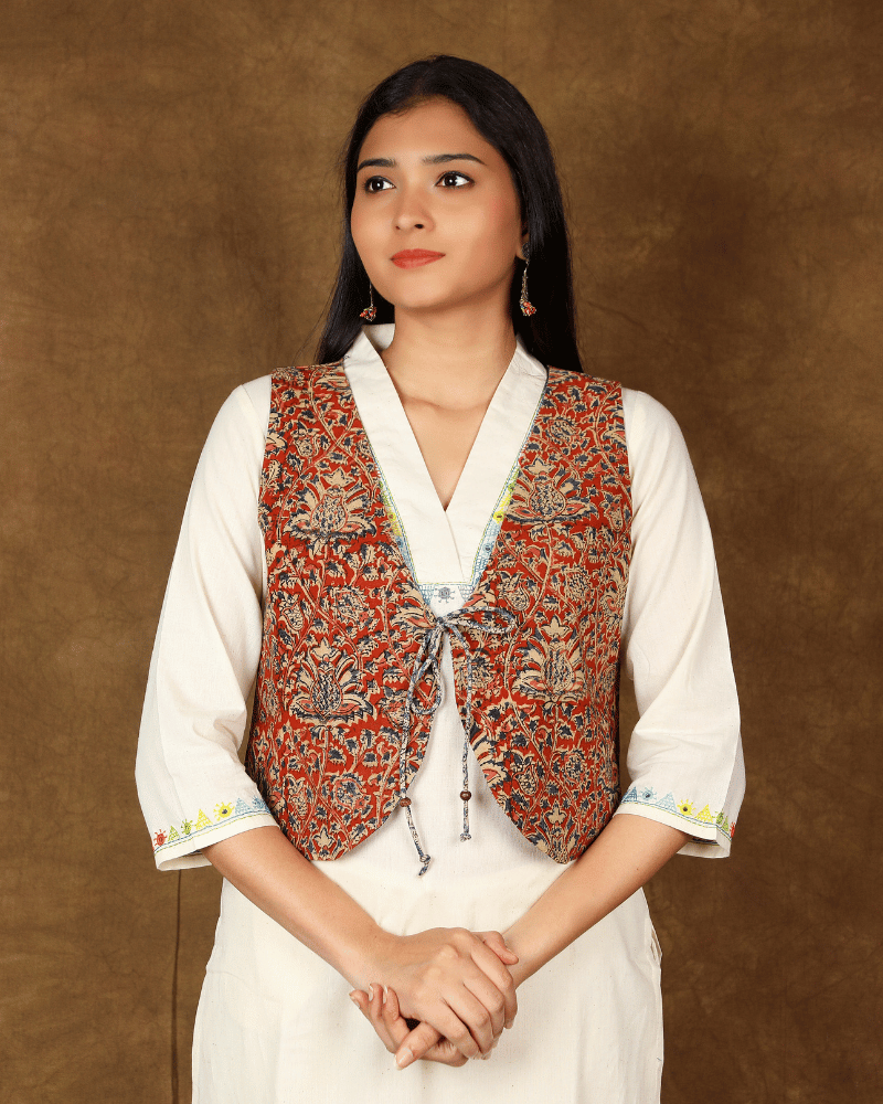 Short Reversible Jacket in Red - Front