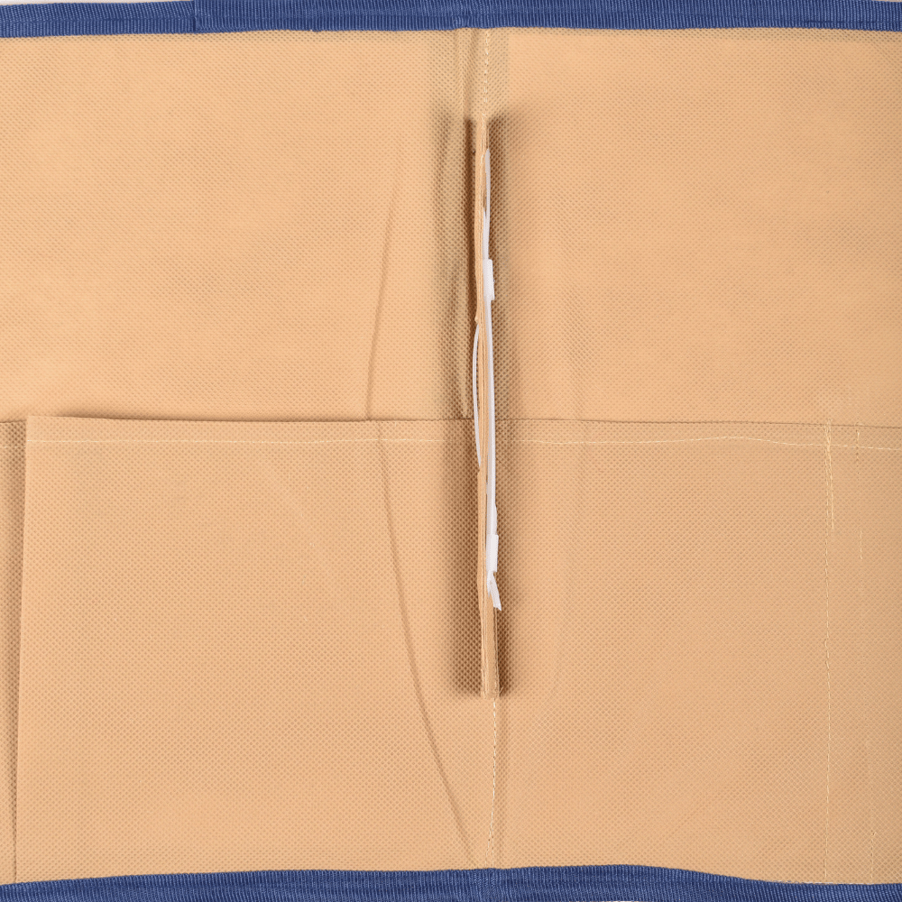 Blue jute folder with Velcro closure - pockets