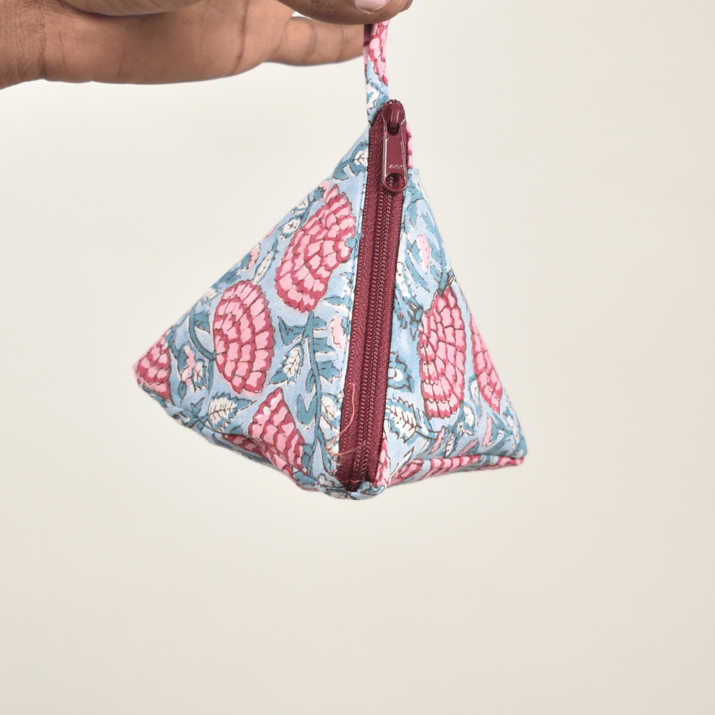 Pink Kalamkari Small Coin Purse