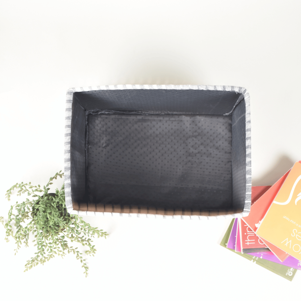 Grey Ikat Foldable Stationery Organiser - inside