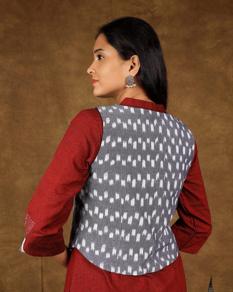 Short Reversible Jacket in Black - back