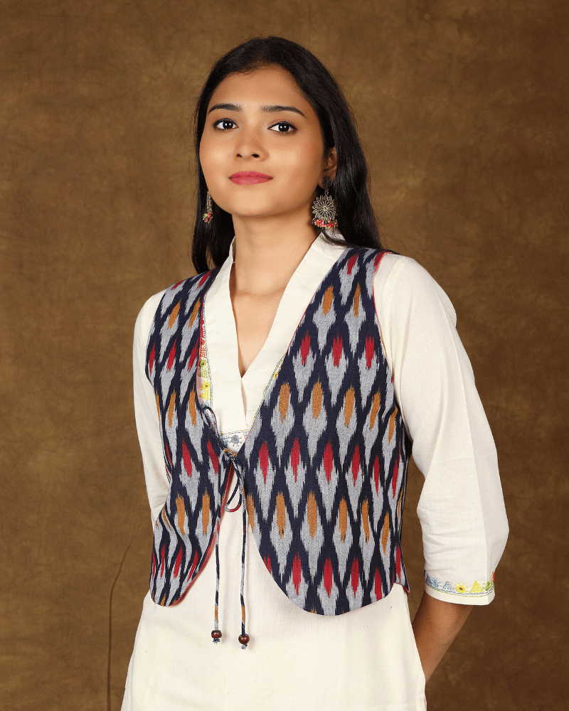 Short Reversible Jacket in Blue