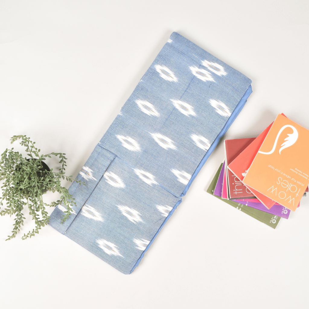 Blue Ikat Foldable Stationery Organiser