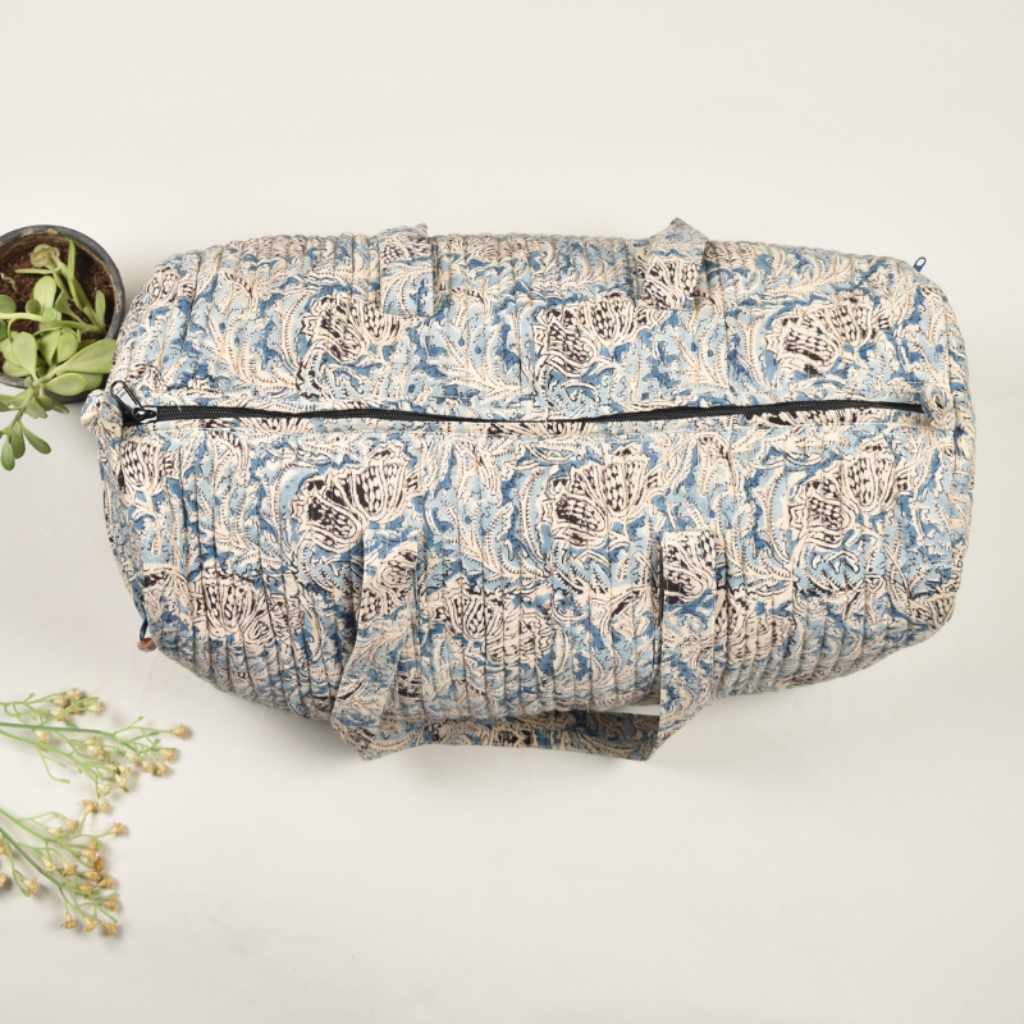 Blue ikat toiletry pouch - zip