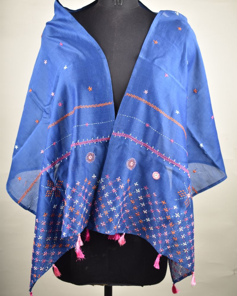 Indigo Blue Banjara Hand Embroidery Stoles