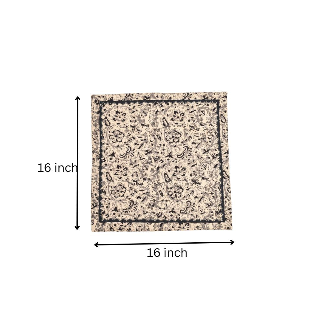 Black Kalamkari cushion cover with applique