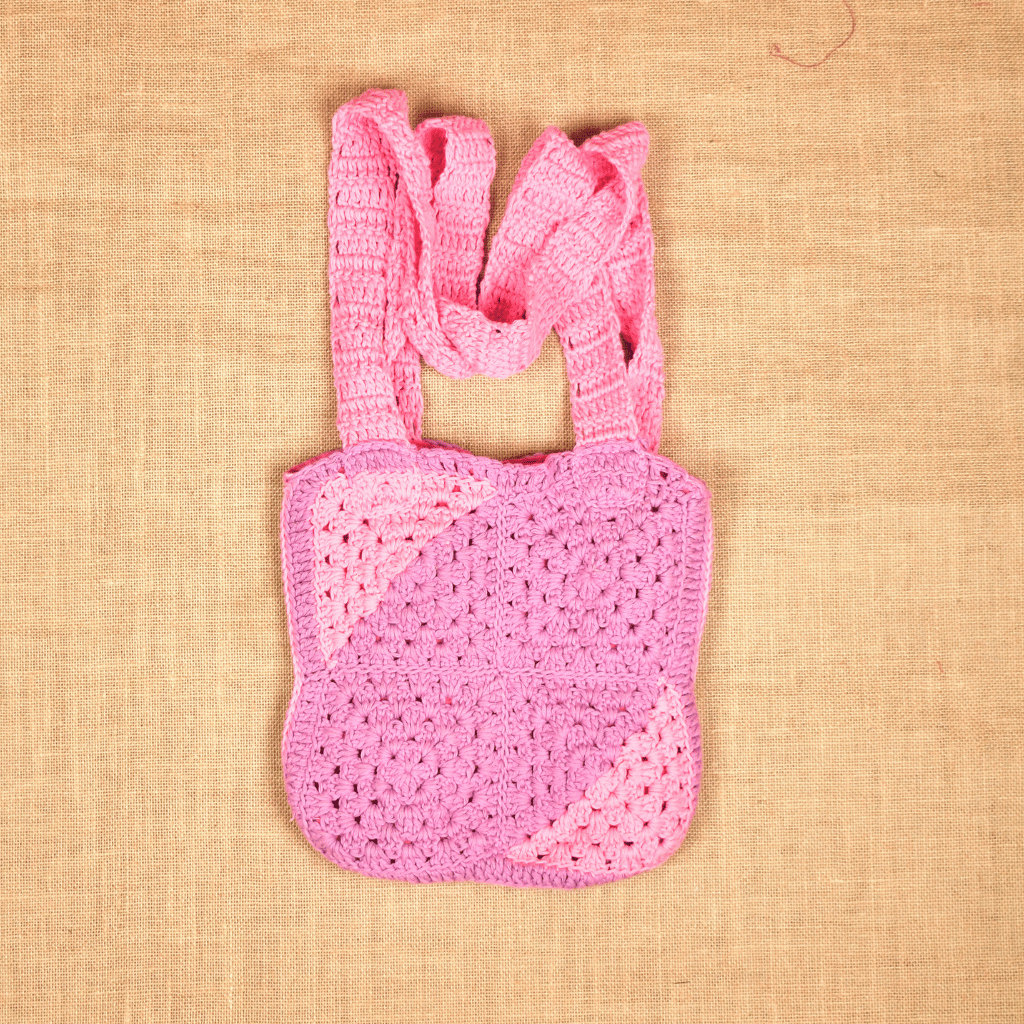 Pink & Purple Crochet Sling Bag