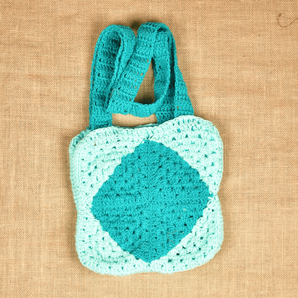 Green & Tulle Crochet Sling Bag