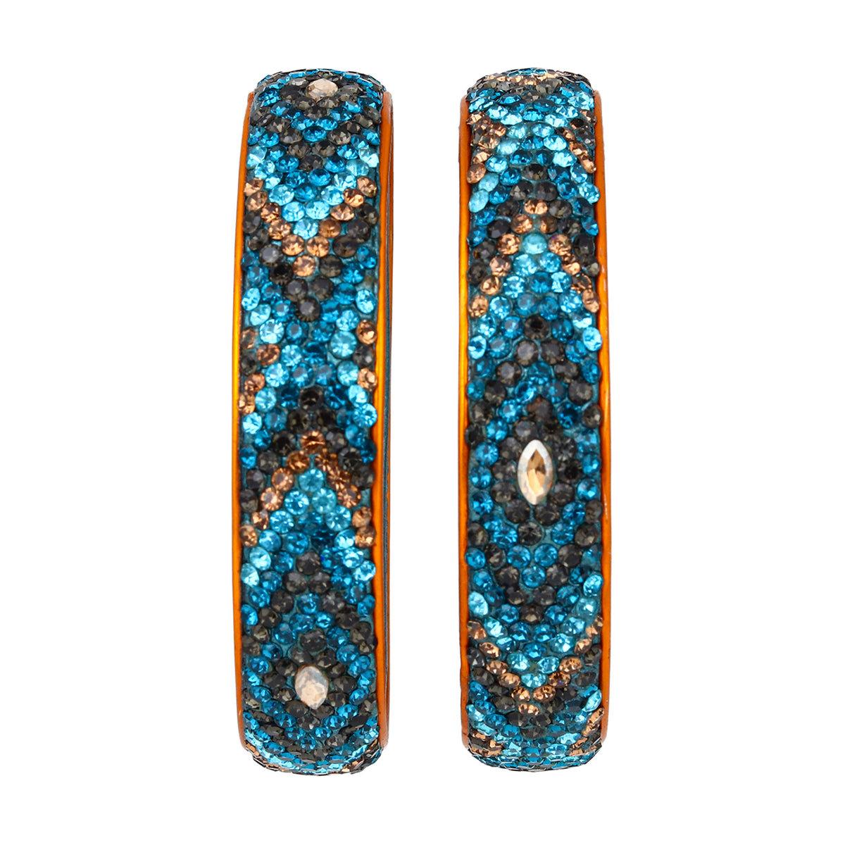 Pair of broad Lac Bangles in Blue and Black tones