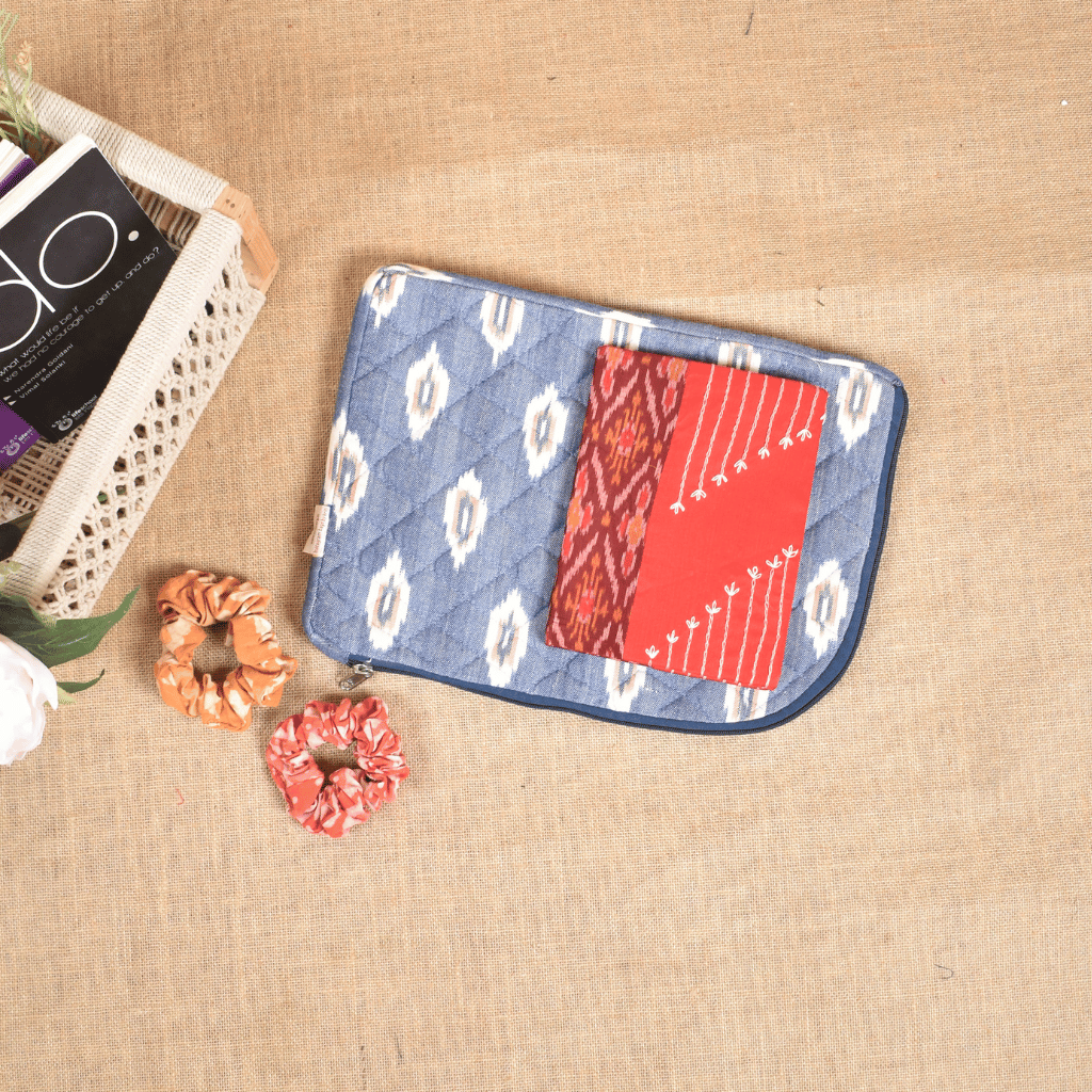 Women’s Day Special Combo – Scrunchies, Ikat Silk Diary & Quilted Laptop Sleeve