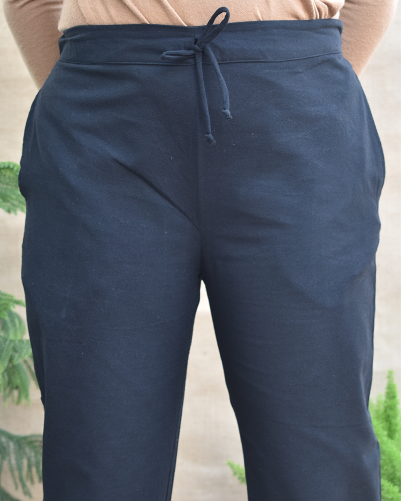 Black mangalgiri cotton pant - waist