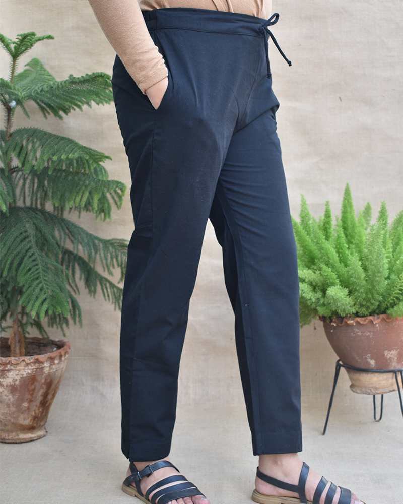 Black women cotton pant - side