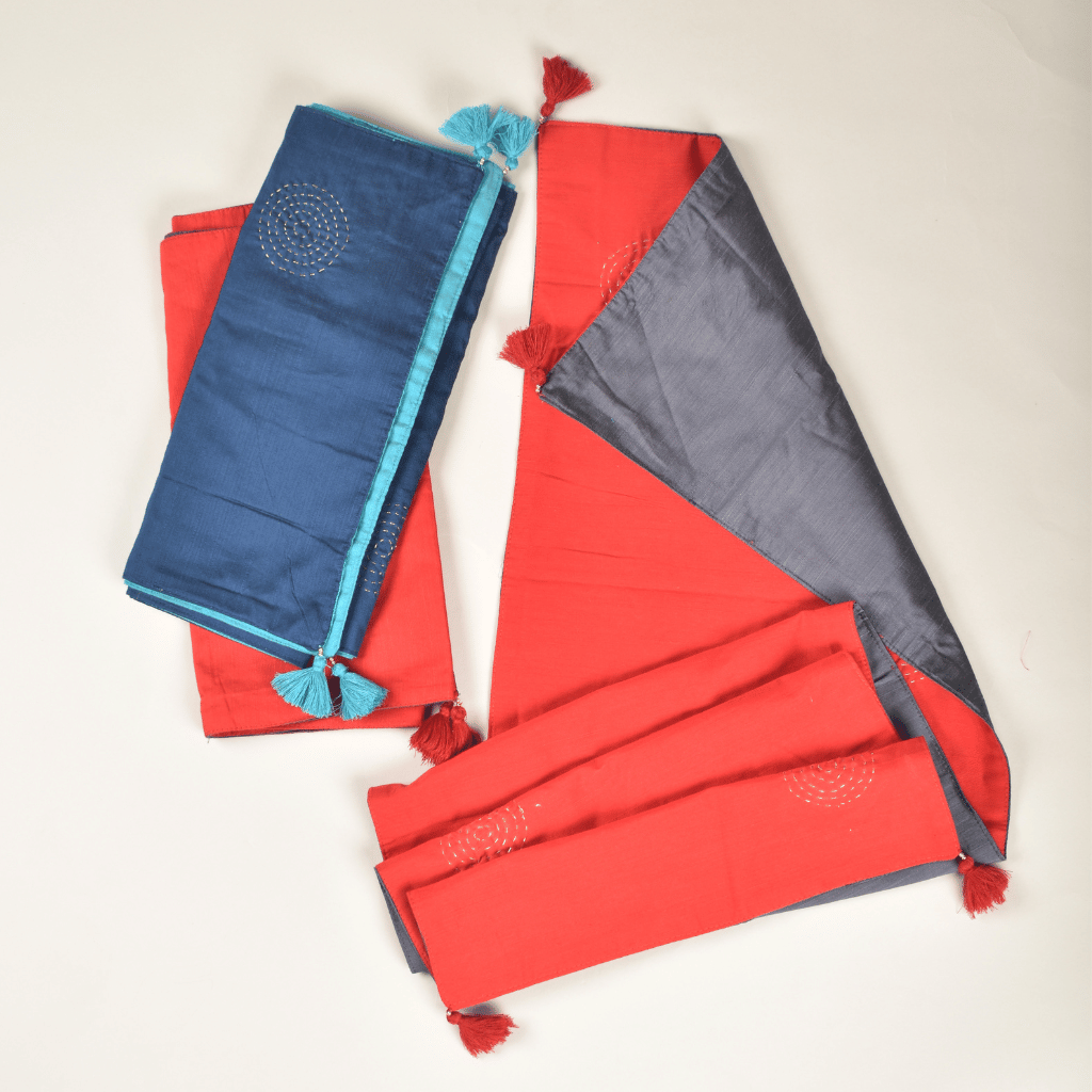 Silk reversible festive table runners