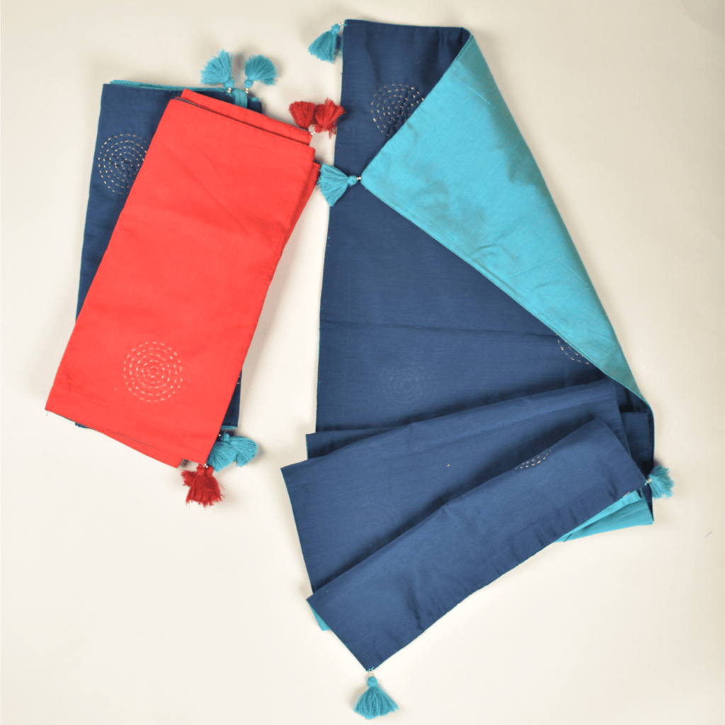 Silk reversible festive table runners