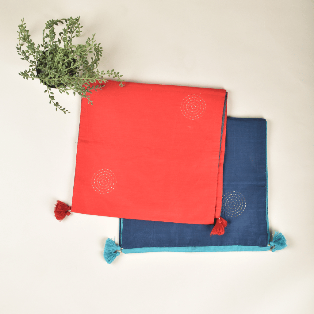 Silk reversible festive table runners