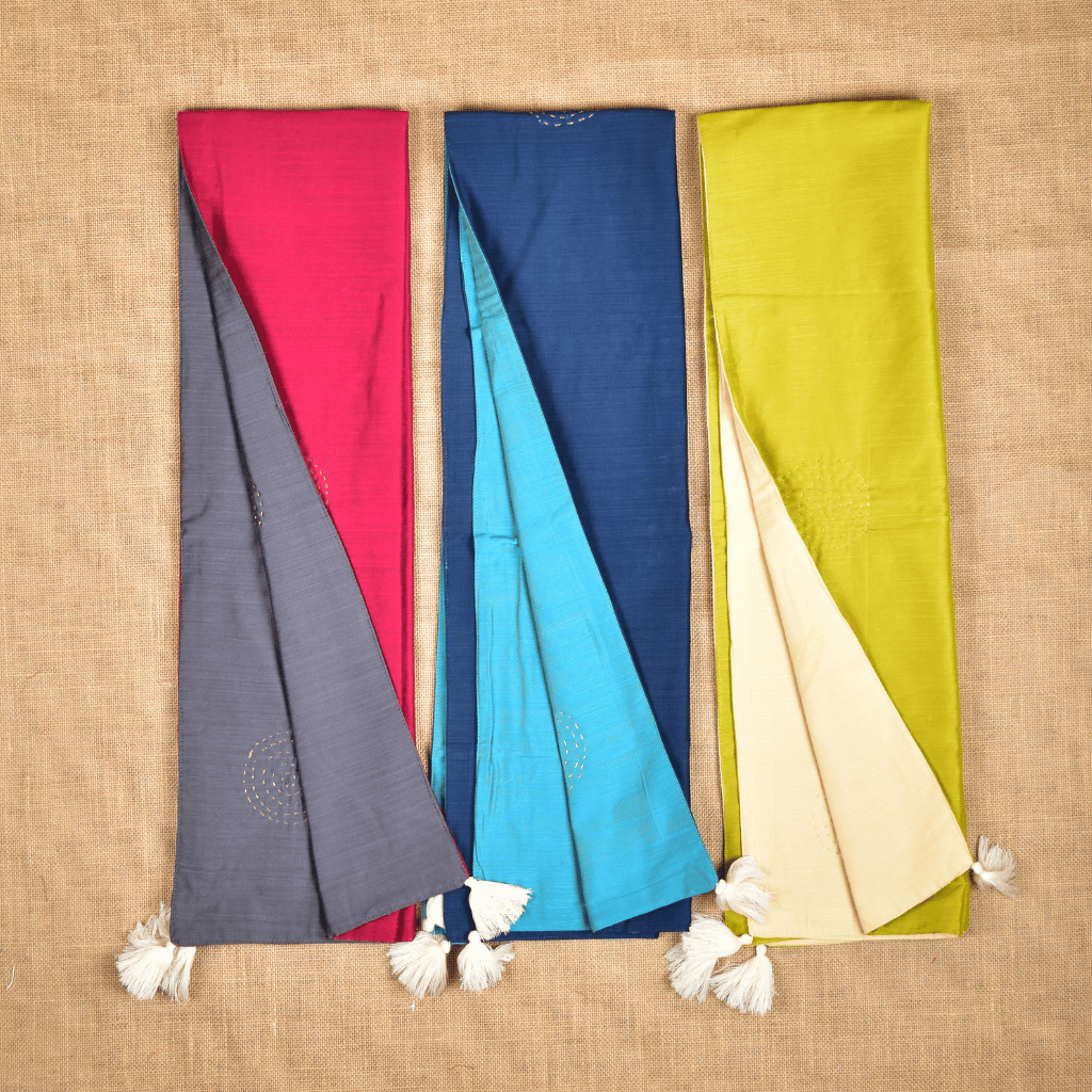 Silk reversible festive table runners